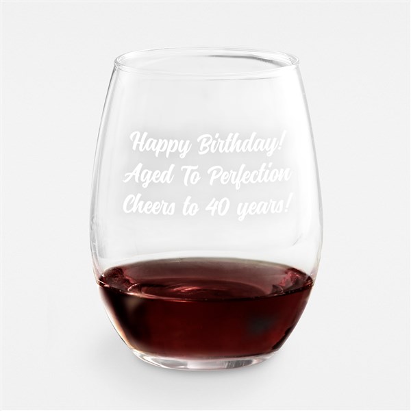 Birthday Personalized Message Wine Glass - 43286