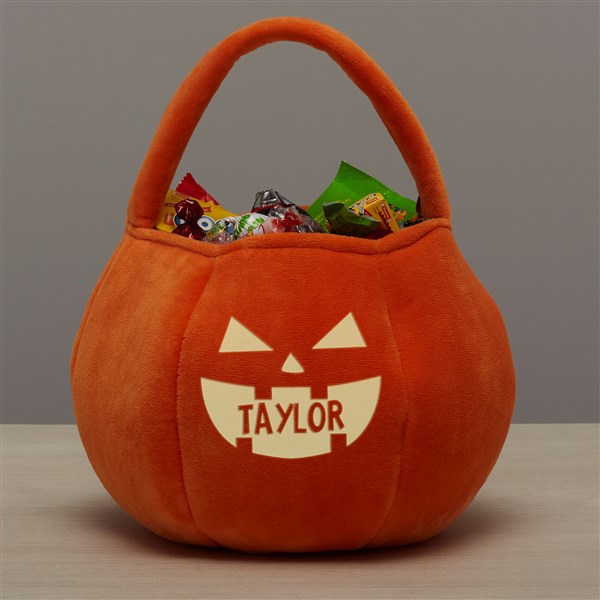 Jack-o-Lantern Personalized Halloween Pumpkin Treat Bags - Glow-In-The-Dark - 43326