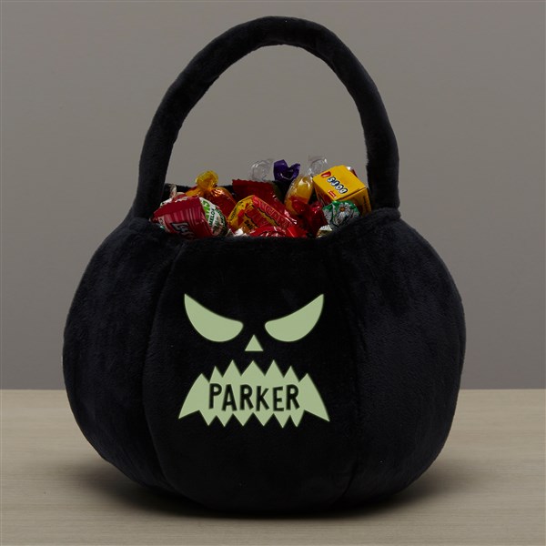 Jack-o-Lantern Personalized Halloween Pumpkin Treat Bags - Glow-In-The-Dark - 43326