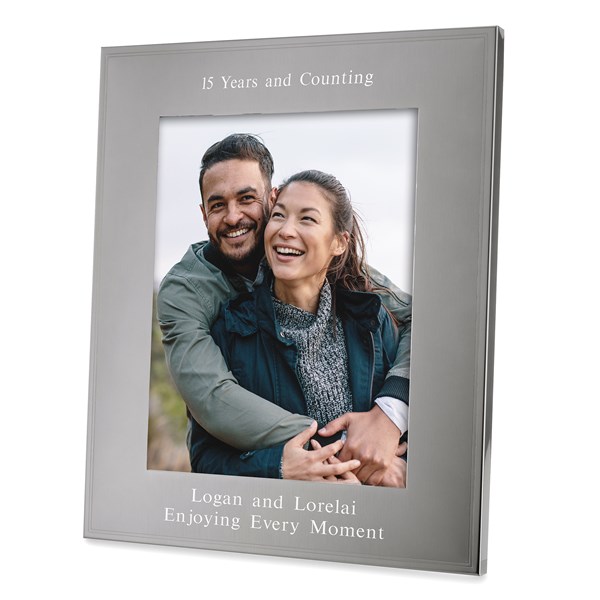 Engraved Anniversary Tremont Gunmetal 8x10 Picture Frame   - 43371