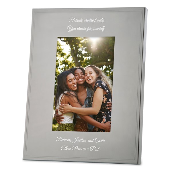 Engraved Friendship Tremont Gunmetal 4x6 Picture Frame     - 43380