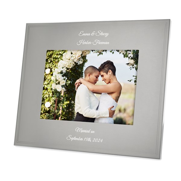 Engraved Wedding Tremont Gunmetal 5x7 Picture Frame  - 43384