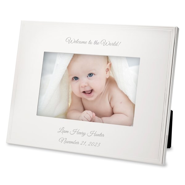 New Baby Personalized Tremont Silver 4x6 Picture Frame - 43773