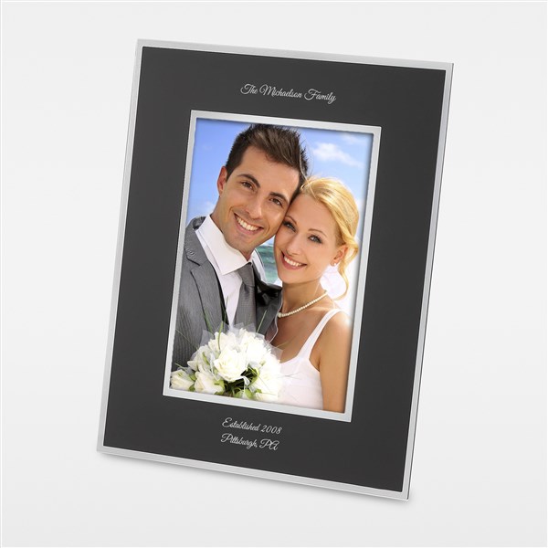 Wedding Engraved Flat Iron Black 5x7 Picture Frame - 43806