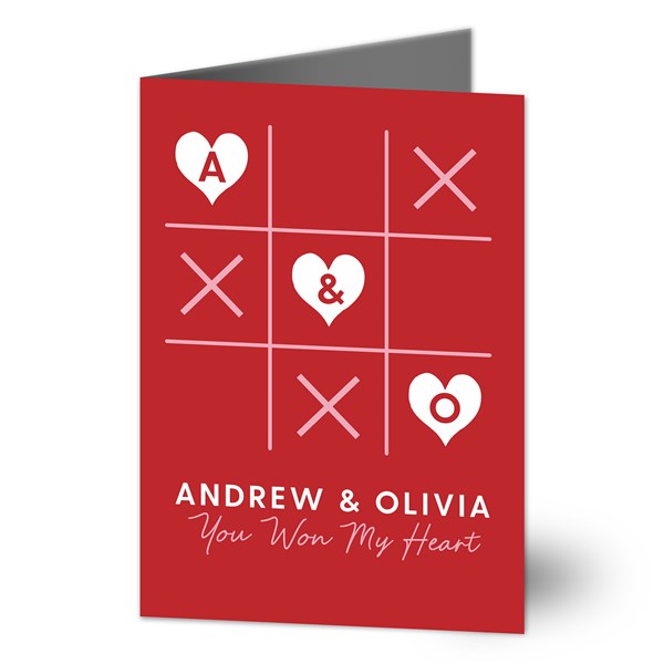 Tic Tac Toe Love Personalized Greeting Card  - 44459