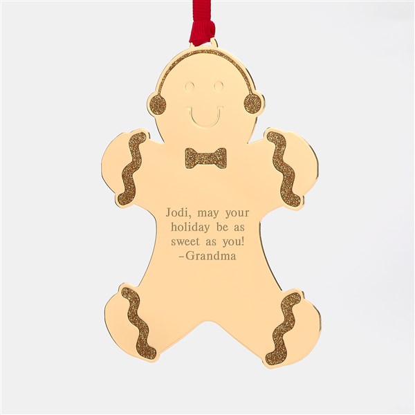 Engraved Gold Gingerbread Holiday Ornament    - 45453