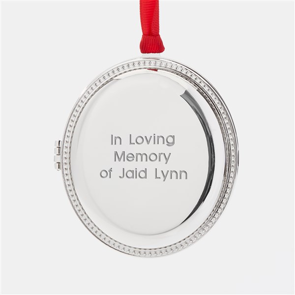 Engraved Memorial Beaded Locket Ornament    - 45465