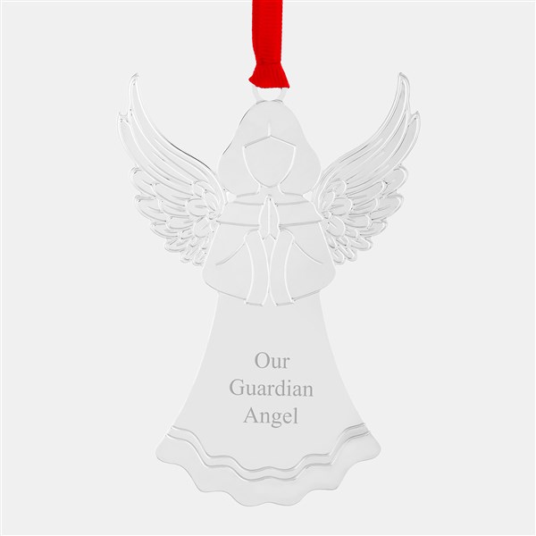 Engraved Memorial Silver Angel Ornament    - 45493