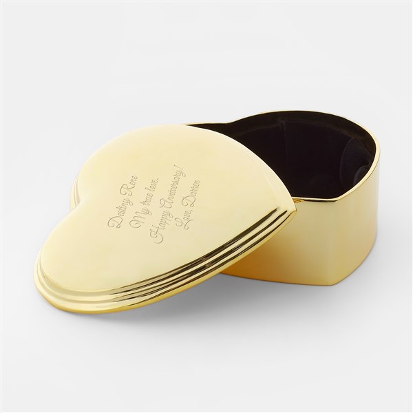 Engraved Gold Heart Keepsake Box - 45998