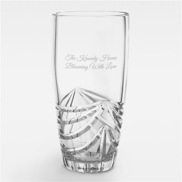 Engraved Cut Crystal Swag Vase   - 46034