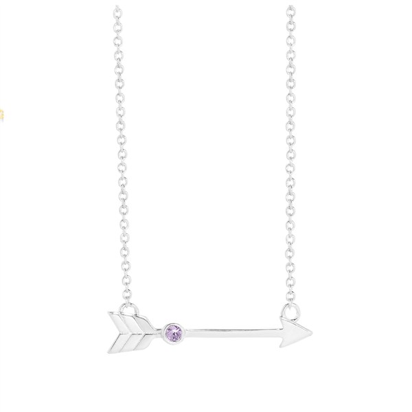 Custom Birthstone Arrow Necklace  - 46143D