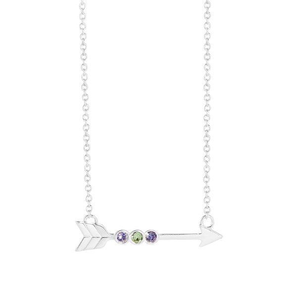 Custom Birthstone Arrow Necklace  - 46143D