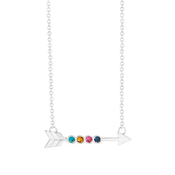 Custom Birthstone Arrow Necklace  - 46143D