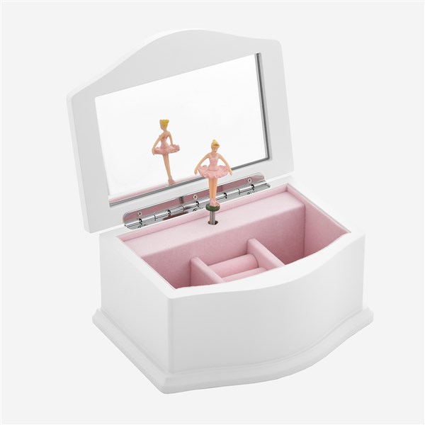 Engraved White Ballerina Jewelry Box - 46176