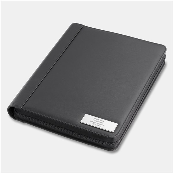 Engraved Leather Zipper Padfolio for Professionals - 46259