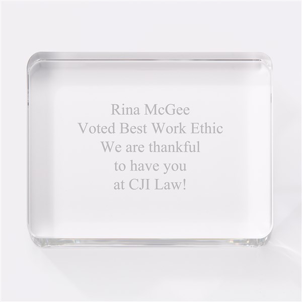 Engraved Crystal Office Paperweight - 46262