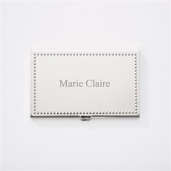 Engraved Beaded Business Card Case  - 46300