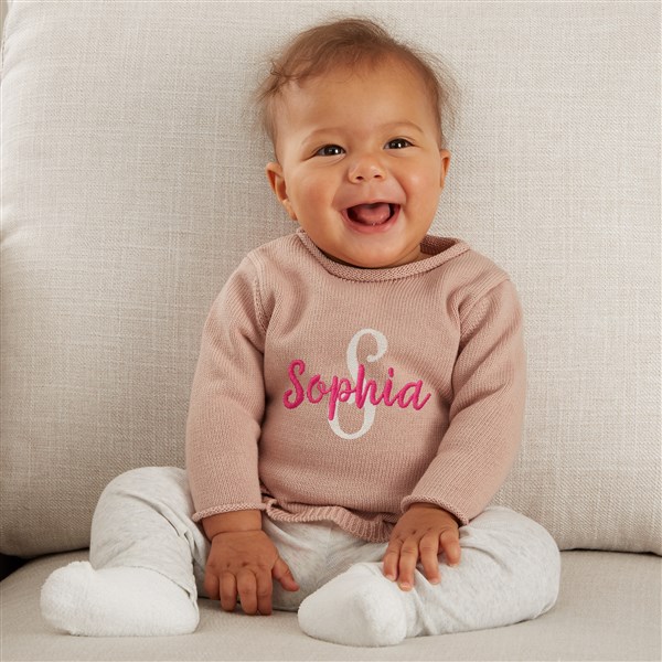 Playful Name Embroidered Baby Sweater  - 46378