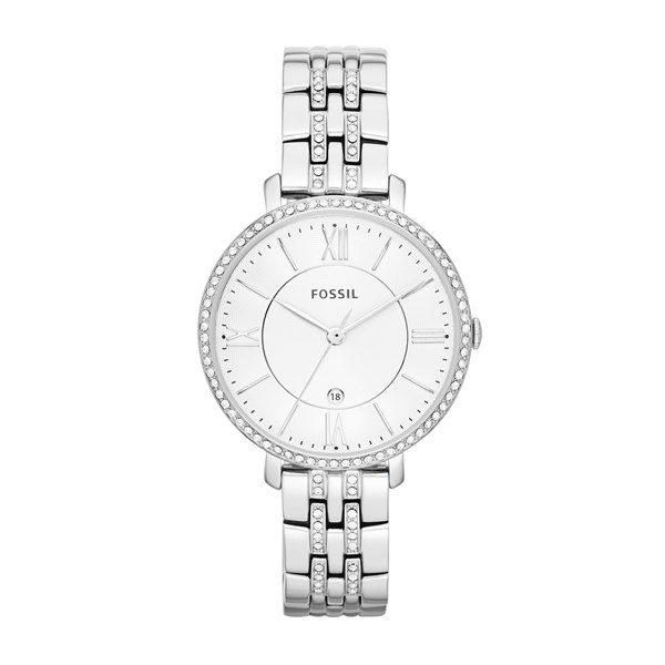 Jacqueline Engraved Women's Fossil Watch - Pave Silver - 46606