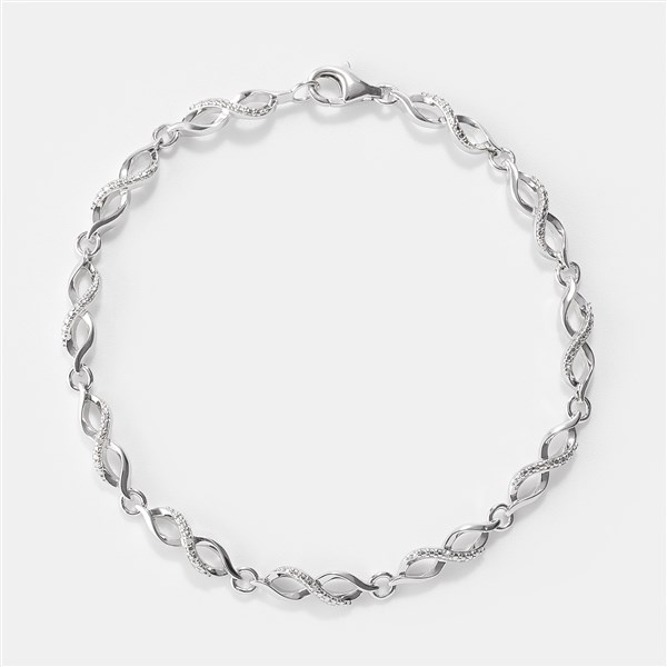 Diamond and Sterling Silver Infinity Bracelet   - 47029