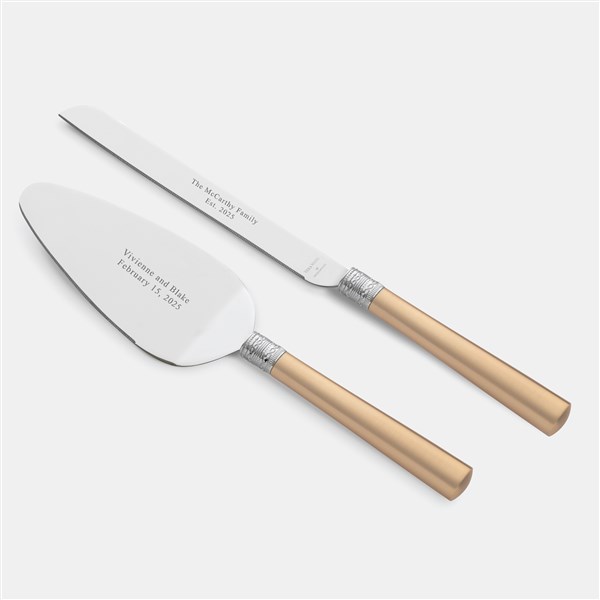 Engraved Wedgwood Vera Wang With Love Gold Knife and Server - 47080