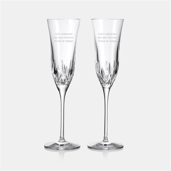 Engraved Waterford Lismore Essence Champagne Flute Pair     - 47108