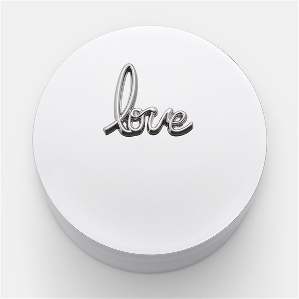 Silver &quot;Love&quot; Round Keepsake Box  - 47142