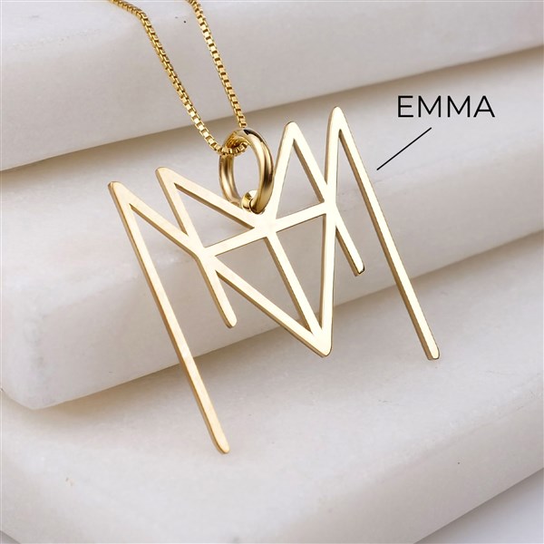 Personalized Geometrical Name Necklace  - 47516D