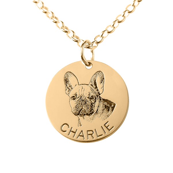 Personalized Antiqued Pet Portrait Necklace  - 47519D