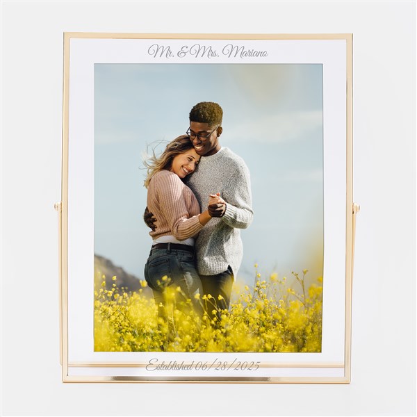 Engraved 8x10 Gold and Glass Frame   - 47672