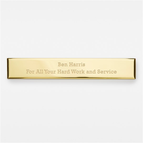 Engraved Gold Long Rectangle Name Plate- 5.8&quot;Long x 0.75&quot;Tall   - 47862