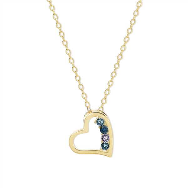 Custom Heart Birthstone Necklace - 47958D