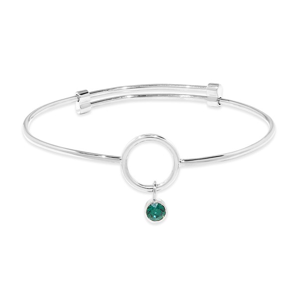  Custom Birthstone Charm Bangle Bracelet - 47988D