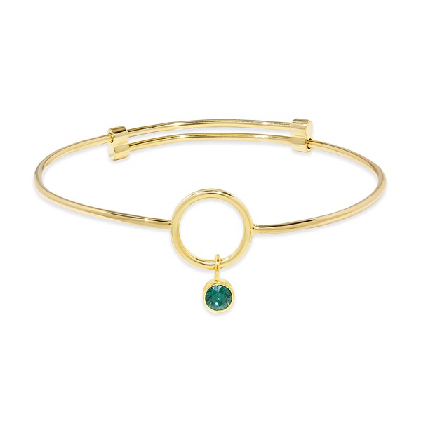  Custom Birthstone Charm Bangle Bracelet - 47988D