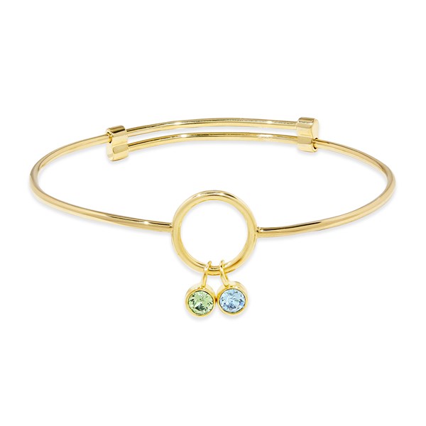  Custom Birthstone Charm Bangle Bracelet - 47988D