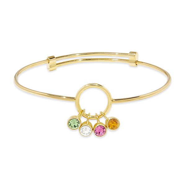  Custom Birthstone Charm Bangle Bracelet - 47988D