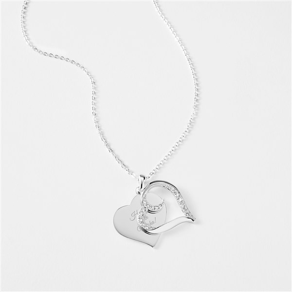 Engraved Swirl Heart Swing Necklace - 48481