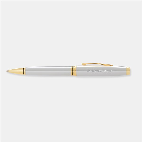 Engraved Cross Coventry Chrome & Gold Ballpoint Pen - 49318