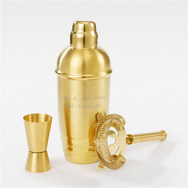 Engraved Lenox &quot;Tuscany&quot; Gold Cocktail Shaker Set     - 49330