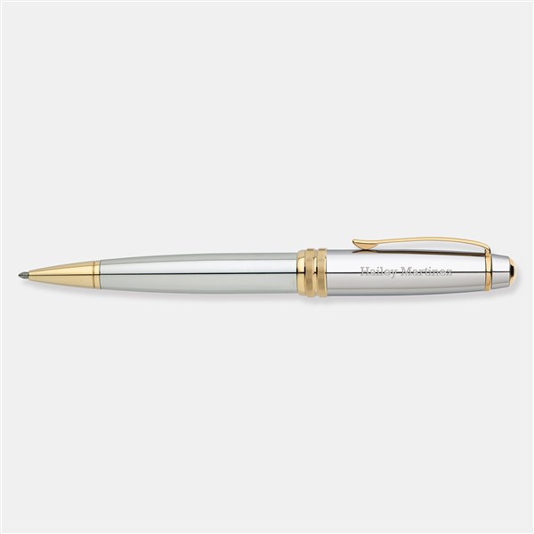 Engraved Cross Bailey Medalist Chrome & 23K Gold Ballpoint Pen   - 49495