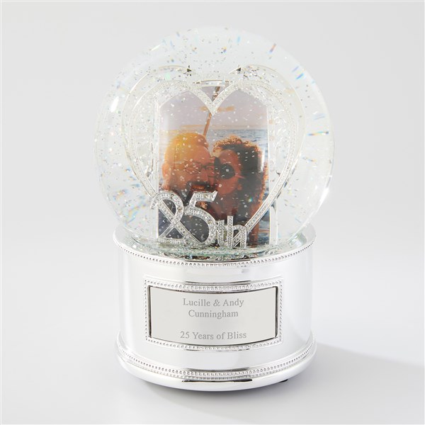 Engraved 25th Anniversary Musical Snow Globe - 49934