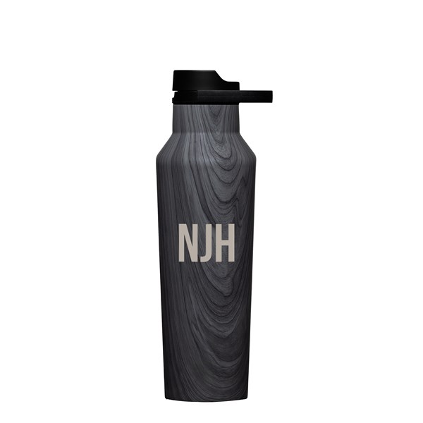 Engraved Corkcicle Monogram 20oz Sport Bottle in Burnt Wood   - 50332