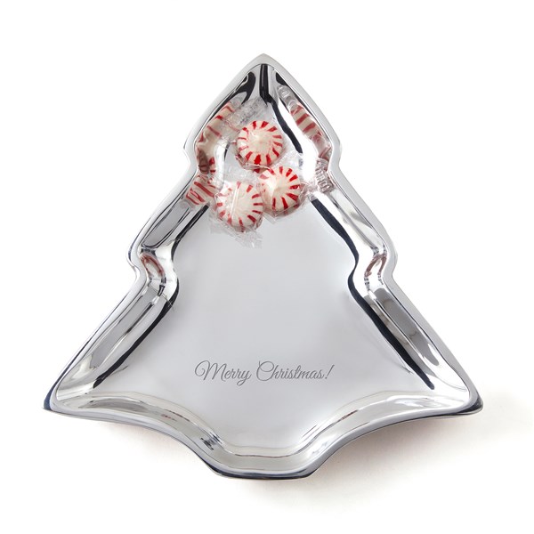 Engraved Nambé Small Christmas Tree Dish - 50476