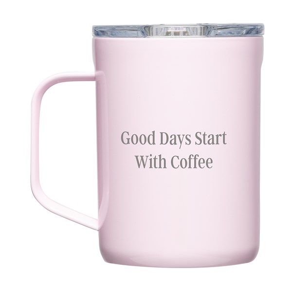 Engraved Corkcicle 16oz Insulated Mug in Powder Pink   - 50611