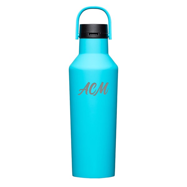 Engraved Corkcicle Monogram 32oz Sport Bottle in Capri Blue     - 50645