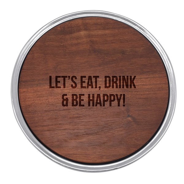 Engraved Mariposa Signature Round Cheese Board with Dark Wood Insert     - 50660