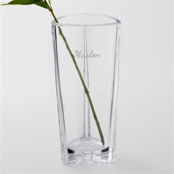 Etched Monogram Godinger Largo Crystal Vase   - 50821