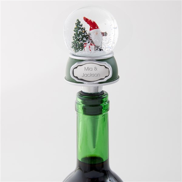 Engraved Mini Gnome Snow Globe Wine Bottle Stopper  - 51001