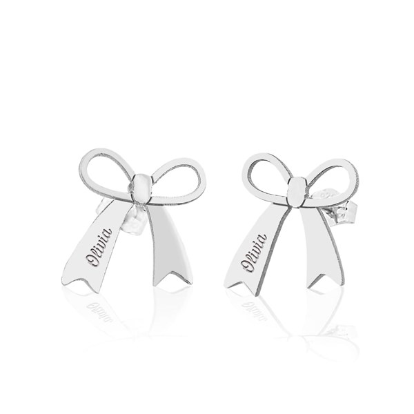 Personalized Name Bow Earrings - 51050D