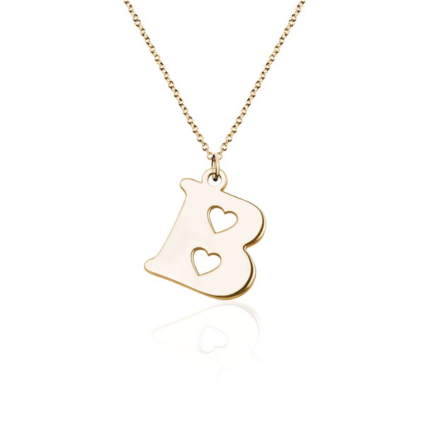 Personalized Initial Cut-Out Heart Necklace - 51072D